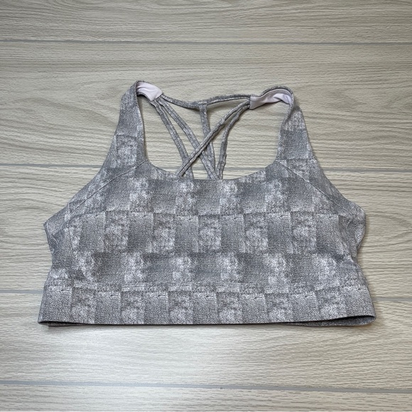 Zyia Active Gray White Strappy Racerback  Sports Bra Removable Pads Size XL - Picture 2 of 9